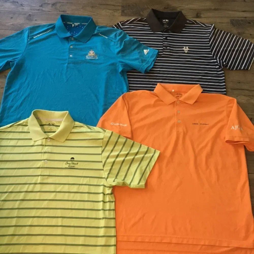 4-Colorful Assortment ADIDAS mens polo golf shirt